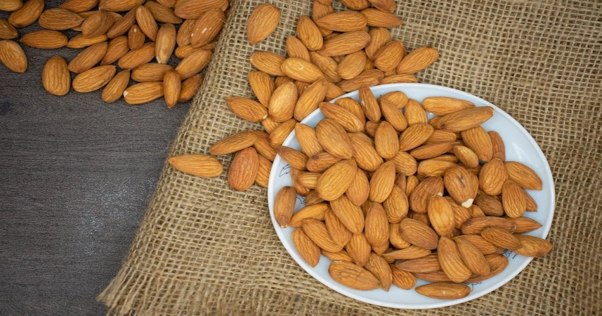 Almonds featured as protein-rich nuts contributing to high protein foods for muscle growth needs.