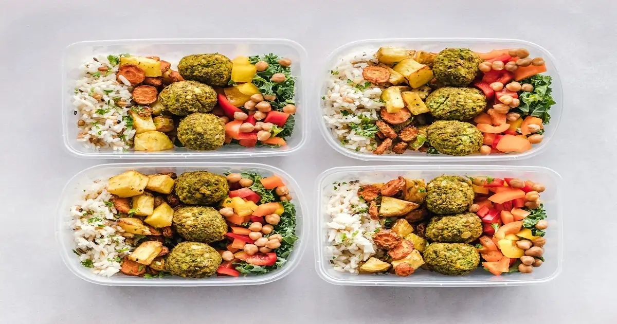 Balanced meals prepared with grains, vegetables, protein showing flexible meal planning without strict rules